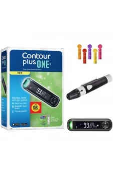 Contour Plus ONE Blood Glucose Monitoring System With 10 Strips Free