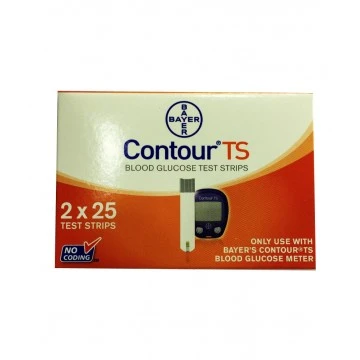 Contour TS Glucometer Test Strips (2x25) - 50 Strips