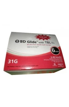 BD Glide Ultra-Fine Insulin Syringes 1ML U-40 31gx6mm (Box of 100)