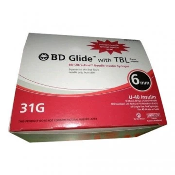 BD Glide Ultra-Fine Insulin Syringes 1ML U-40 31gx6mm (Box of 100)