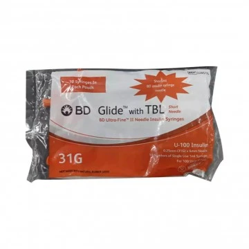 BD Glide Ultra-Fine II Insulin Syringes 1ML U-100 31gx6mm (Pack of 10)