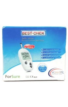 BEST CHEK (Safe-Accu) Blood Glucose Test Strips 50 Strips - 2X25 Pack