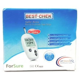 BEST CHEK (Safe-Accu) Blood Glucose Test Strips 50 Strips - 2X25 Pack