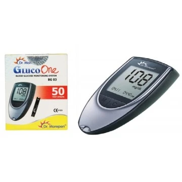 Dr.Morepen  GulcoOne BG03 Test Strips 50 Strips (1X50Pack) + One piece of BG03 Gulcometer Only