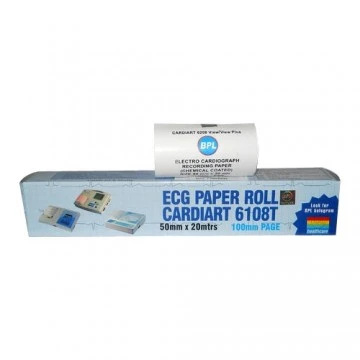 BPL ECG Paper Roll Cardiart 6108T (50mm x 20 Mtrs.) -  Pack of 5 Rolls