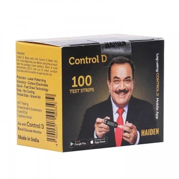 Control D Glucometer Test Strips - 100 Strips (2x50 Pack)