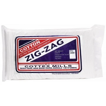 Cottex Mills Extra White & Absorbent Zig-Zag Cotton (500gm)