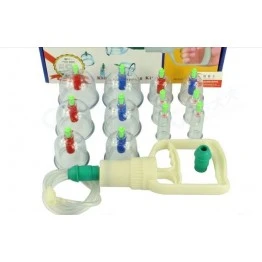 Traditional Chinese Medical Vaccum Cupping Set -12 Cups Transparent
