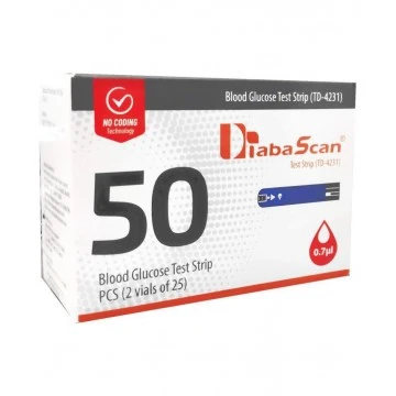 DIabaScan Glucometer Test Strips 50 Strips (2x25 Pack)