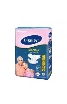 Romsons Dignity MAGNA Adult Diapers Extra Large (Pack of 10 Pcs) for Waist Size 48-57 Inches