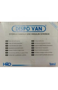 Dispovan 1ML U-100 Insulin Syringe Xtra-Fine 31G (Box of 100)