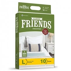 Friends Classic Underpads 60 X 90 cm, Super Absorbent Polymer & Soft Surface (10 Pcs/Pack)