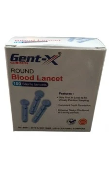 Gent-X Round Blood Lancets - Pack of 100