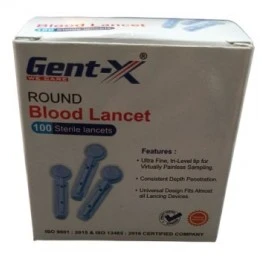 Gent-X Round Blood Lancets - Pack of 100