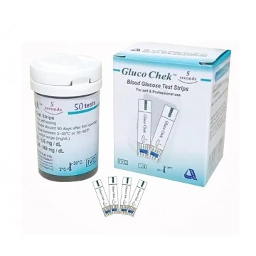 Gluco Chek No Coding 5 Seconds Test Strips 50's Pack