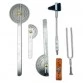 Goniometer Kit (High Quality Steel) - Set of 3 Goniometers with Percussion Knee Hammer, Tuning Fork and Measuring Tape for Physiotherapy, Orthopedics, Sports etc.