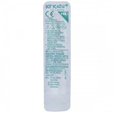 HMD Kit Kath+ I.V. Cannula Sterile with Injection Port 26G