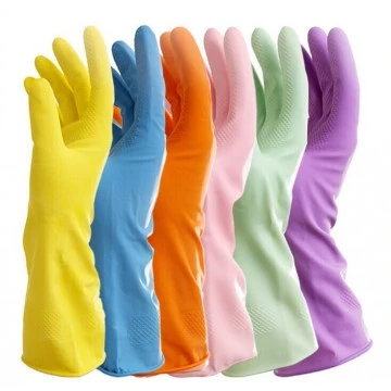Rubber Reusable Gloves (3 Pair Set Assorted Colors) - For Multipurpose use