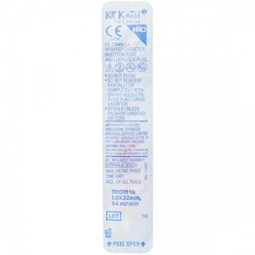 HMD Kit Kath+ I.V.Cannula Sterile with Injection Port 20G