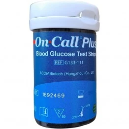 On Call Plus Blood Glucose Test Strips - 50 Strips Vial  (Without Outer Box)