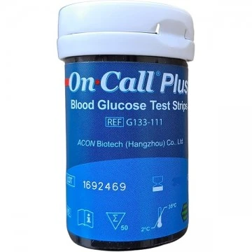 On Call Plus Blood Glucose Test Strips - 50 Strips Vial  (Without Outer Box)