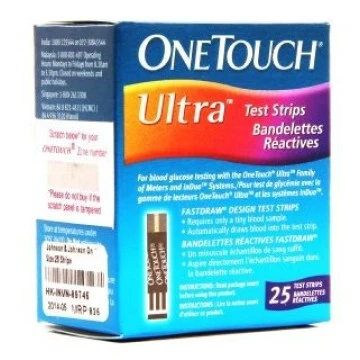 Onetouch Ultra Gulcometer Test Strips-25 Strips (1x25 PACK)