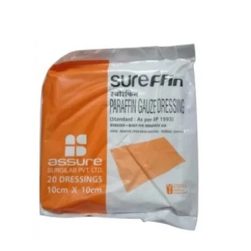 Sureffin Paraffin Gauze Dressing 10cm X 10cm - 20 Dressings Pack