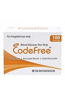 SD CodeFree Blood Glucose Test Strips 100 Strips (2X50 Pack)