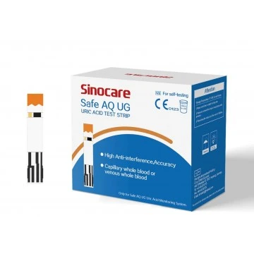 Sinocare Safe AQ UG Uric Acid Test Strips - 50 
