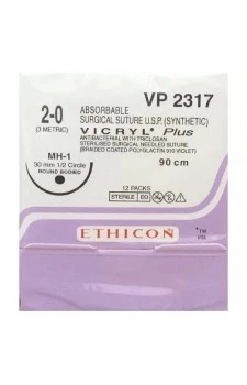 Ethicon VP 2317 VICRYL Plus Absorbable Suture USP 2-0 90cm - Box of 12