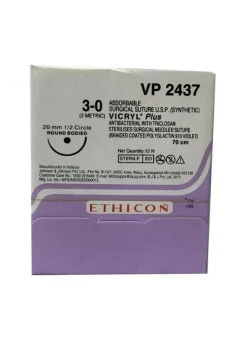 Ethicon VP 2437 VICRYL Plus Absorbable Suture USP 3-0 70cm - Box of 12
