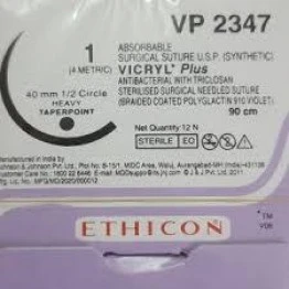 Ethicon VP 2347 VICRYL Plus Absorbable Suture USP 1 90cm - Box of 12