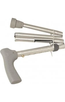 Vissco Folding Walking Stick Adjustable Height - L Shaped Handle Grip (PC 0921)