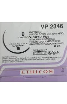 Ethicon VP 2346 VICRYL Plus Absorbable Suture USP 0 90cm - Box of 12