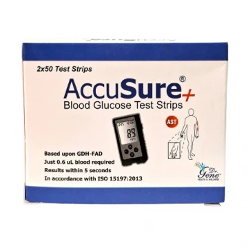 AccuSure Plus Glucometer Strips 100's Pack