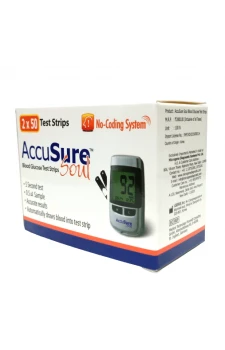 Accusure Soul Dr Gene Glucometer Test Strips - 100 Strips (2X50 Pack)