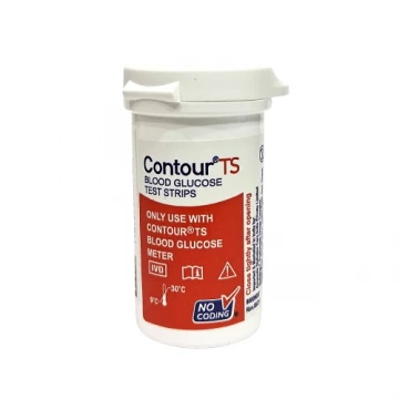 Contour TS Glucometer Test Strips - 50 Strips (1x50 Vial) Without Outer Box