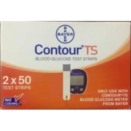 Contour TS Glucometer Test Strips (2x50) - 100 Strips  