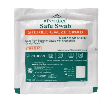 Perfect Sterile Gauze Swab 10cm x 10cm x 12ply (4 Pcs Pouch)