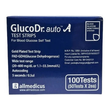 Gluco Dr. AUTO Test Strips-100 strips (2x50Pack) Model : AGM 4000