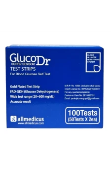 Gluco Dr. Super Sensor Test Strips 100 strips (2x50 Pack) Model : AGM 2200